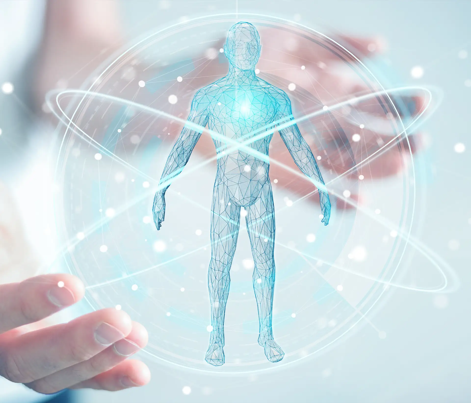 Menschlicher Körper mit digitaler Röntgen-Schnittstelle für den menschlichen Körperscan